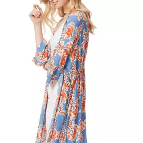 Jessica Simpson Laila Kimono - open front, and elbow kimono sleeves - Picture 3 of 4